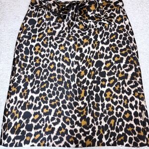 J Crew Cheetah Animal Print Lined Belted Knee Length Pencil Skirt Womens Sz 10